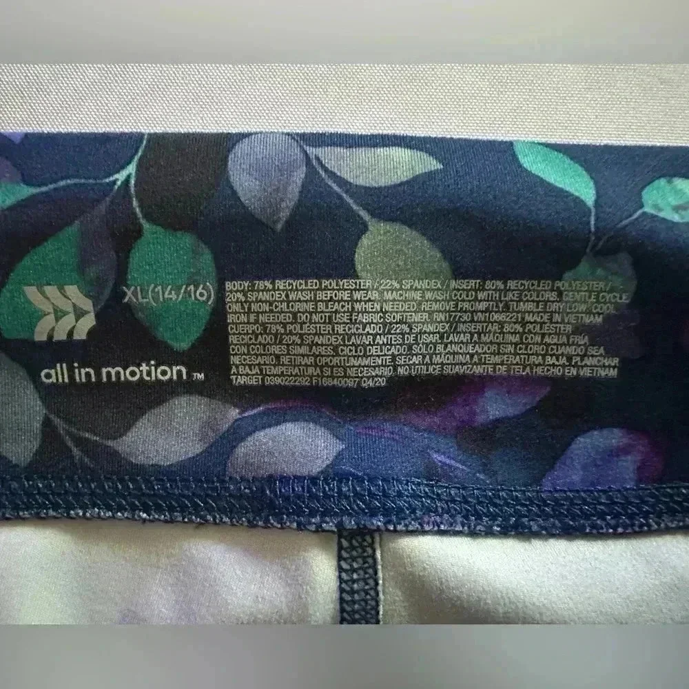 all in motion Girl's Activewear Flower Print Leggings (614) - Picture 9 of 9